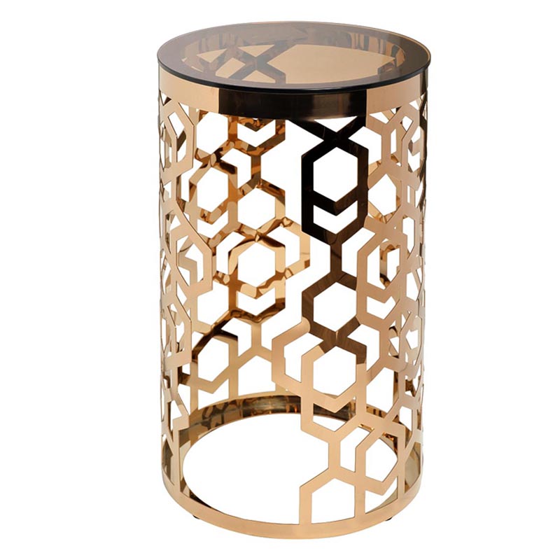 Подставка Yen Geometry pink gold cylinder 70 Глянцевое золото в Санкт-петербурге | Loft Concept 