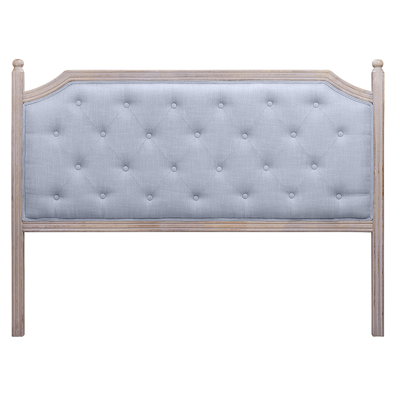 Изголовье кровати серое с мягкой обивкой из рогожки Emma Headboard Серый Коричневый в Санкт-петербурге | Loft Concept 