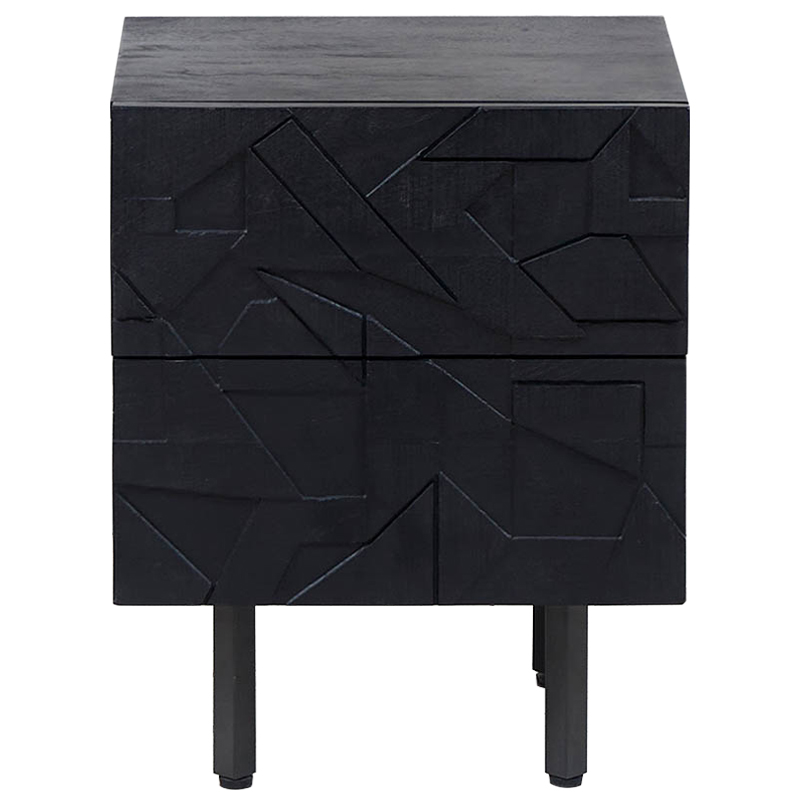 Тумба Polygonal Ornament Nightstand Черный в Санкт-петербурге | Loft Concept 