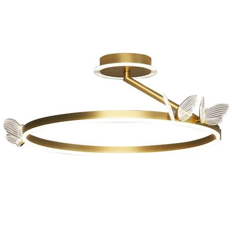 Потолочная люстра с бабочками Butterfly Ceiling Lamp F  Прозрачный Латунь в Санкт-петербурге | Loft Concept 