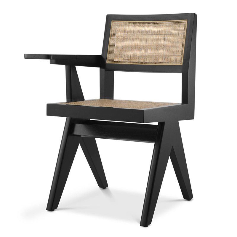 Стул Eichholtz Chair Niclas With Desk black Бежевый Черный в Санкт-петербурге | Loft Concept 