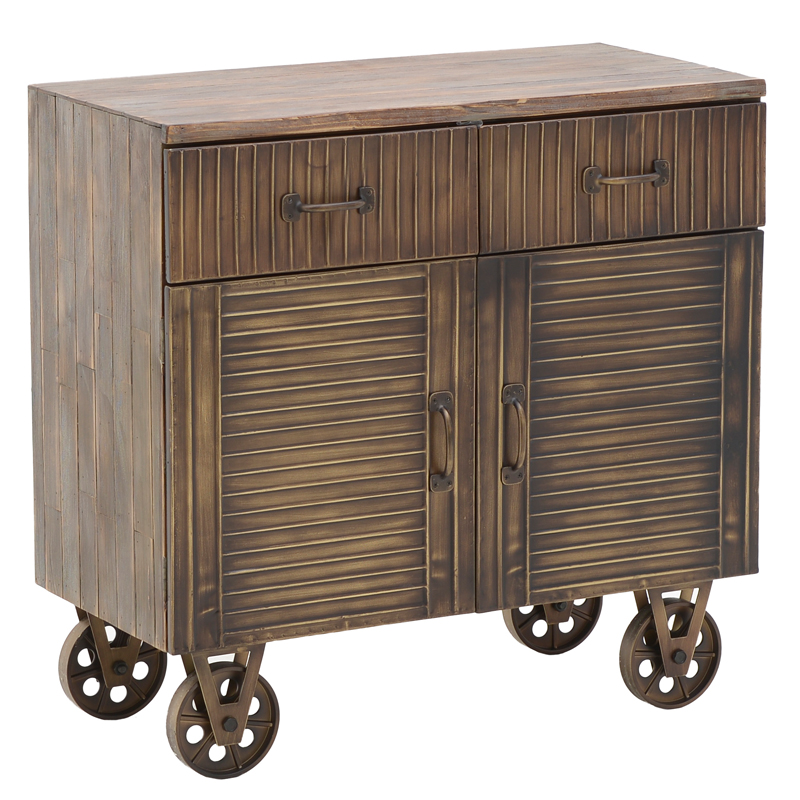 Комод в стиле Лофт на колёсах Mojens Loft Chest of Drawers Темная бронза Коричневый винтаж в Санкт-петербурге | Loft Concept 