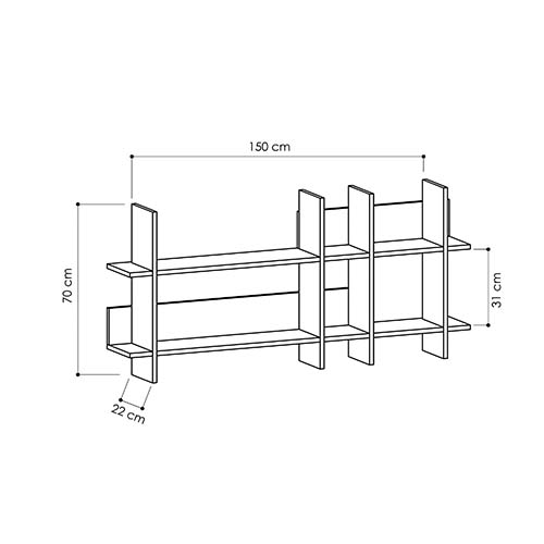 Полка прямая подвесная двухъярусная цвета антрацит BEADS BOOKCASE ANTHRACITE в Санкт-петербурге