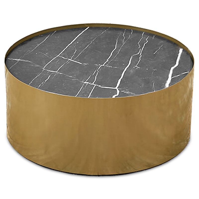 Кофейный стол Cappello Coffee Table Латунь Черный Мрамор Nero в Санкт-петербурге | Loft Concept 