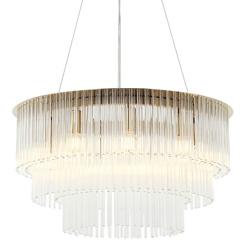 Люстра Harrison Chandelier gold 9 lamp Глянцевое золото Прозрачный в Санкт-петербурге | Loft Concept 