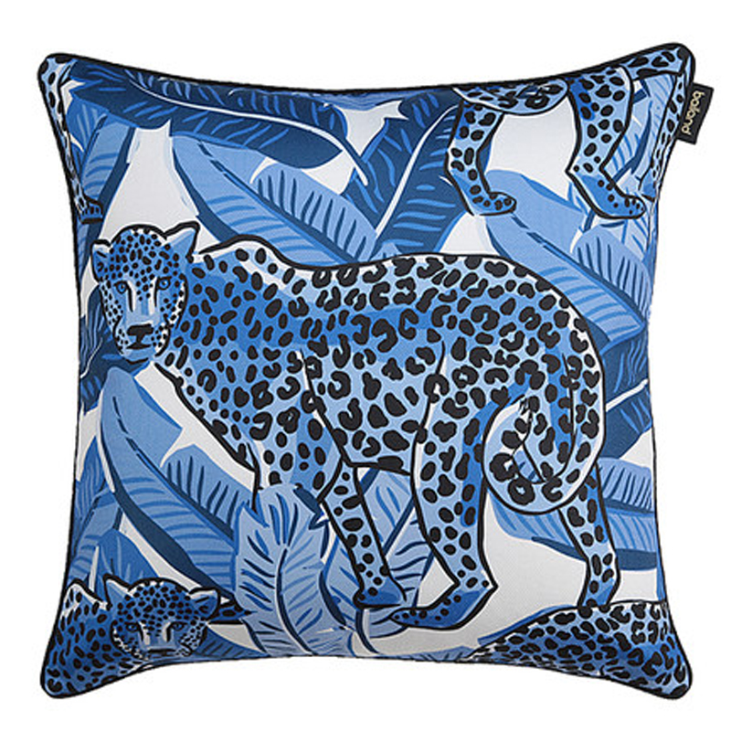 Подушка Pillow Indigo leopard Синий Белый в Санкт-петербурге | Loft Concept 