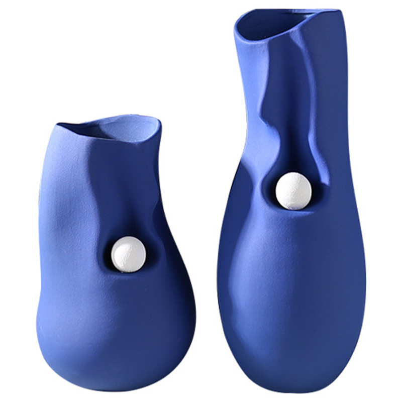 Ваза Molecule Collection Rhea Blue Vase Синий Белый в Санкт-петербурге | Loft Concept 