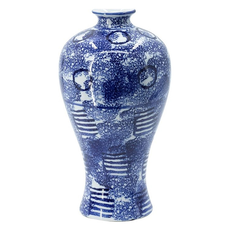 Ваза из фарфора сине-белого цвета Blue & White Ornament Белый Синий Ваза из фарфора сине-белого цвета Blue & White Ornament Белый Синий в Санкт-петербурге | Loft Concept