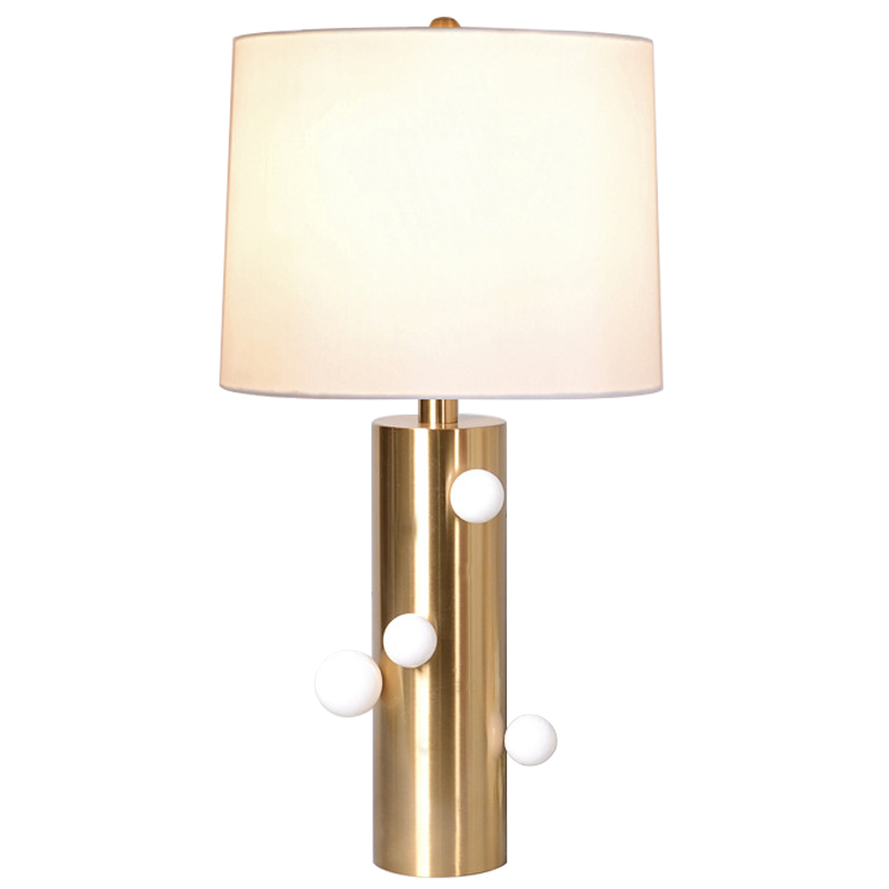 Настольная лампа с абажуром Cantrell Table Lamp White Золотой Белый Бежевый в Санкт-петербурге | Loft Concept 