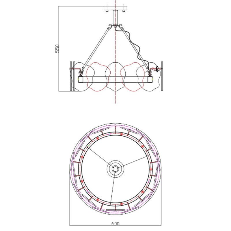 Люстра Мрамор Lucretia Marble Round Chandelier 60 см в Санкт-петербурге