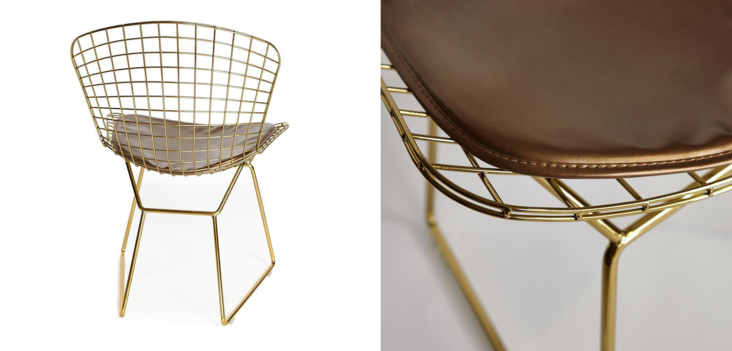 Стул Bertoia Side Chair gold - фото №1