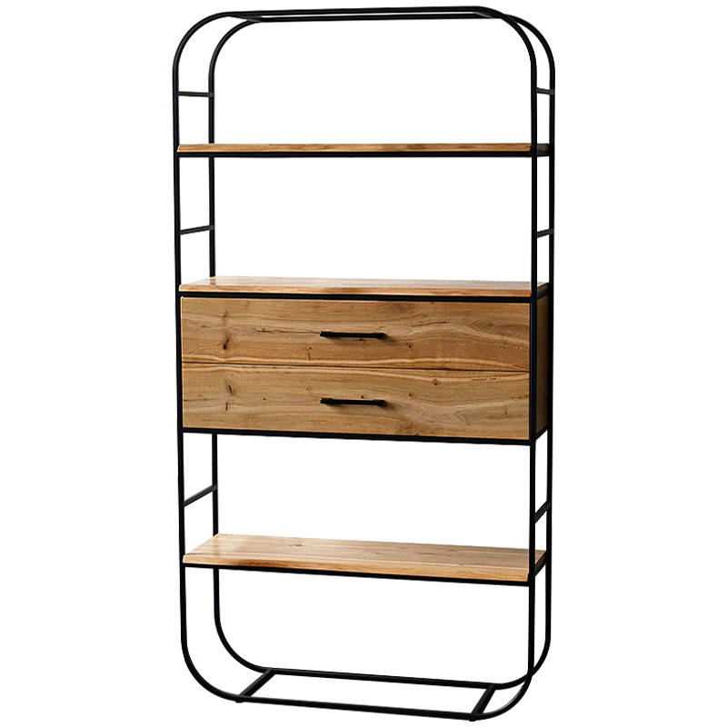 Стеллаж Glenn Industrial Metal Rust Two Drawers Rack Древесина Черный в Санкт-петербурге | Loft Concept 