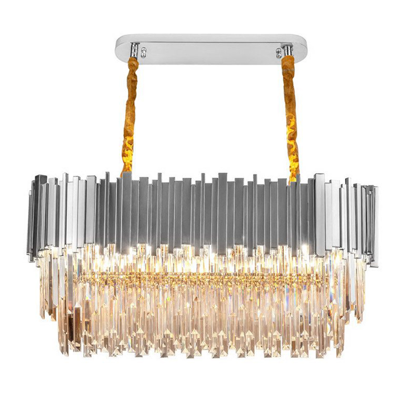 Большая многоярусная люстра Cascade Glass Metal Luxxu Chandelier 100 Silver Серебряный Прозрачное Стекло в Санкт-петербурге | Loft Concept 