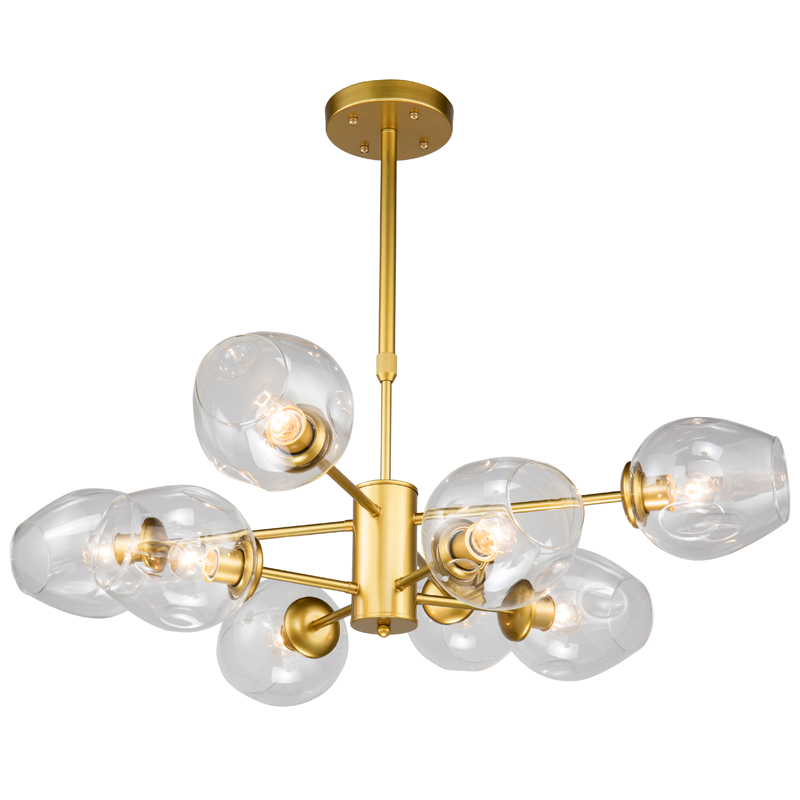 Люстра Branching Bubble Chandelier gold 8 Глянцевое золото Прозрачный в Санкт-петербурге | Loft Concept 