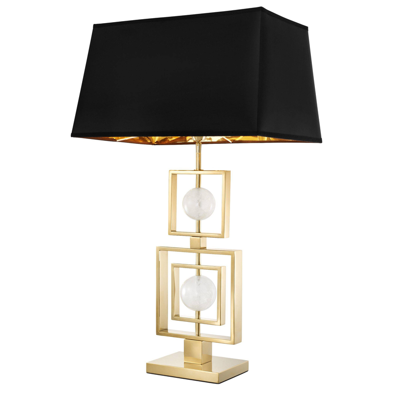 Настольная лампа Eichholtz Table Lamp Avola Золотой Черный Прозрачный белый в Санкт-петербурге | Loft Concept 