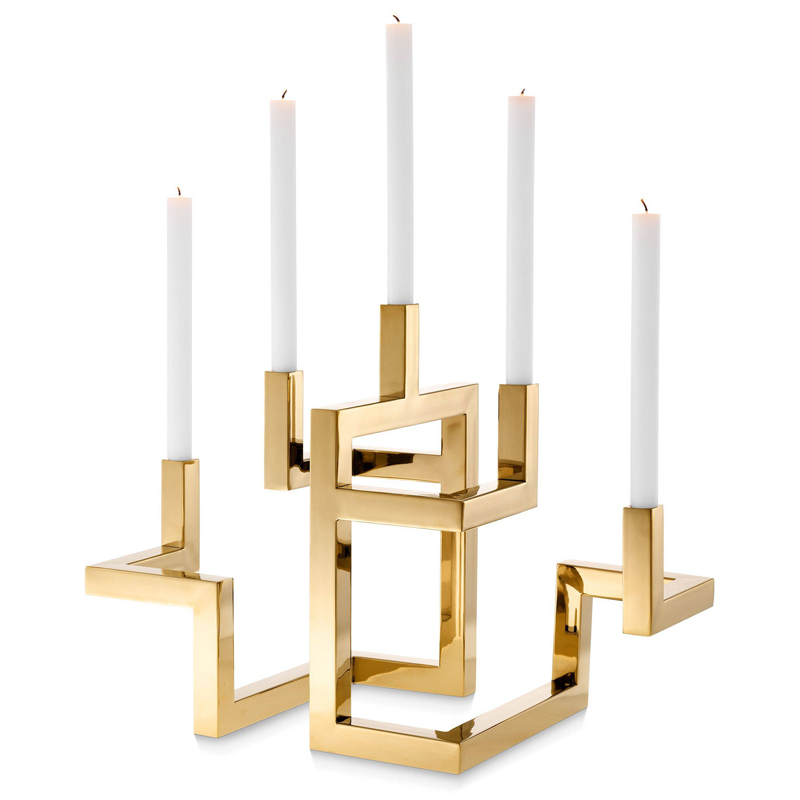 Подсвечник Eichholtz Candle Holder Skyline Латунь в Санкт-петербурге | Loft Concept 