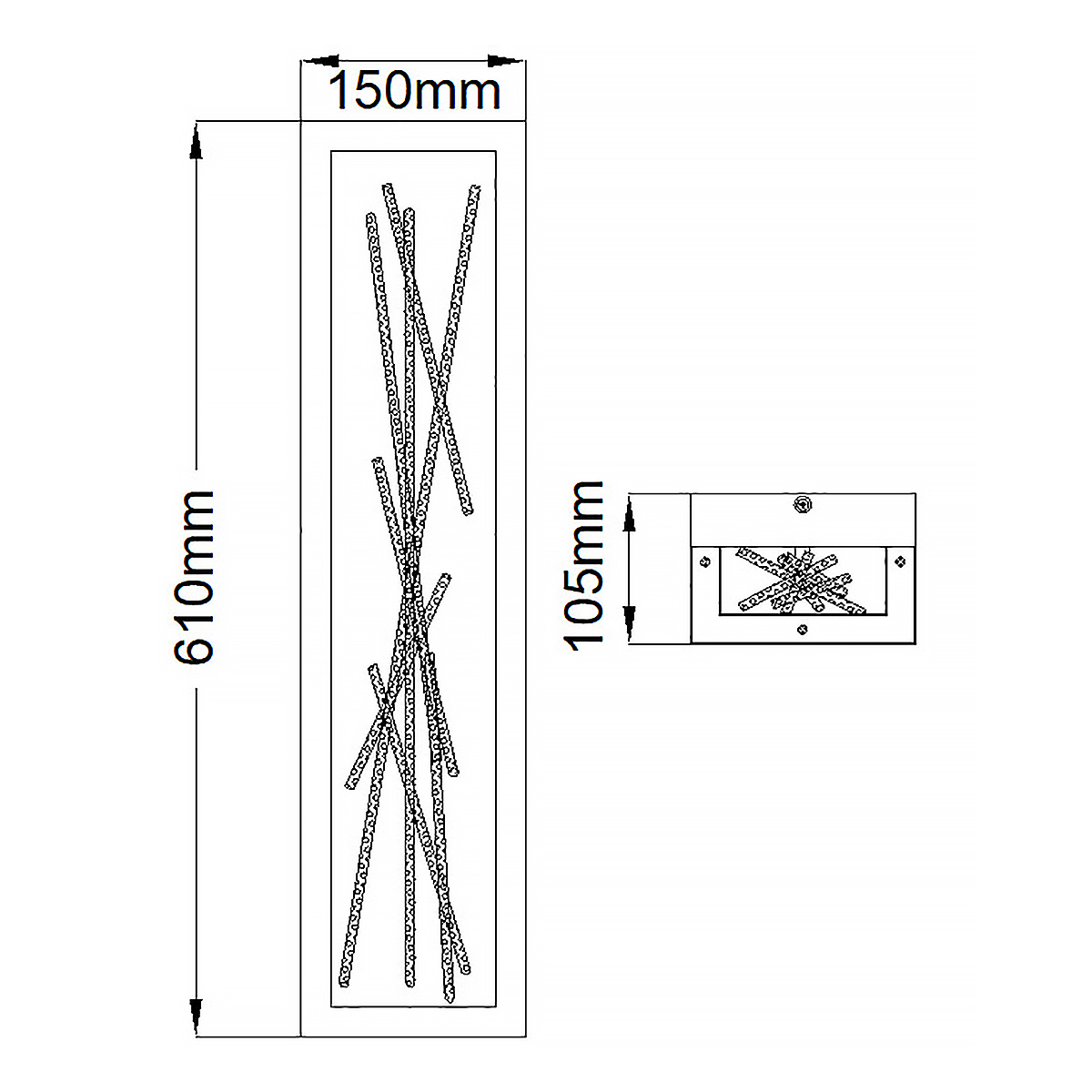 Бра в прямоугольной черной рамке с декором в виде ветвей в золотой отделке Hinkley в Санкт-петербурге