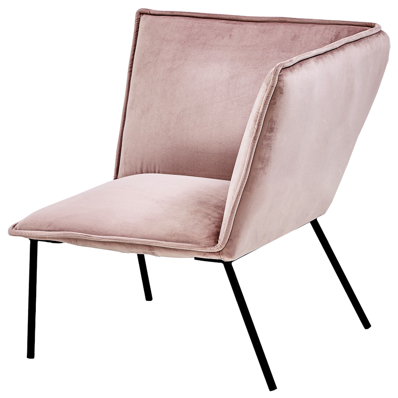 Кресло Corner Armchair pink Розовый пастельный Черный в Санкт-петербурге | Loft Concept 