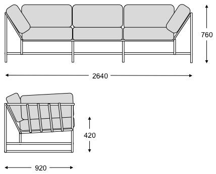 Диван Kenn X Miller sofa Indigo and copper denim в Санкт-петербурге