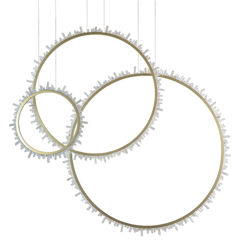 Люстра три кольца Vertical Crystal Gold Rings Chandelier Золотой Белый в Санкт-петербурге | Loft Concept 