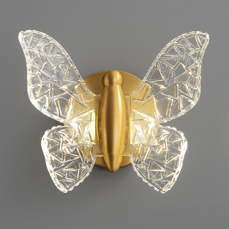 Бра Butterfly Wall Lamp Н Латунь Прозрачный в Санкт-петербурге | Loft Concept 