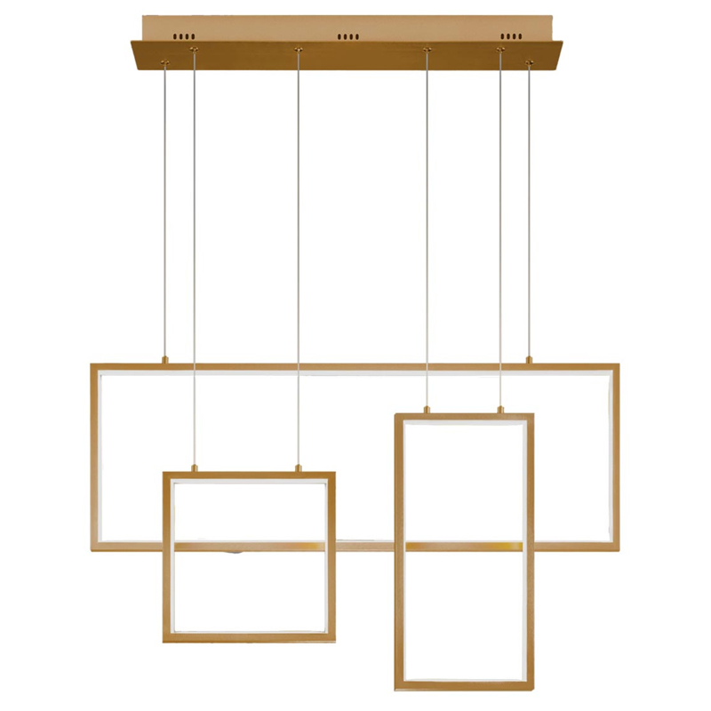 Люстра Rectangle Geometry Chandelier Gold 3 Золотой в Санкт-петербурге | Loft Concept 