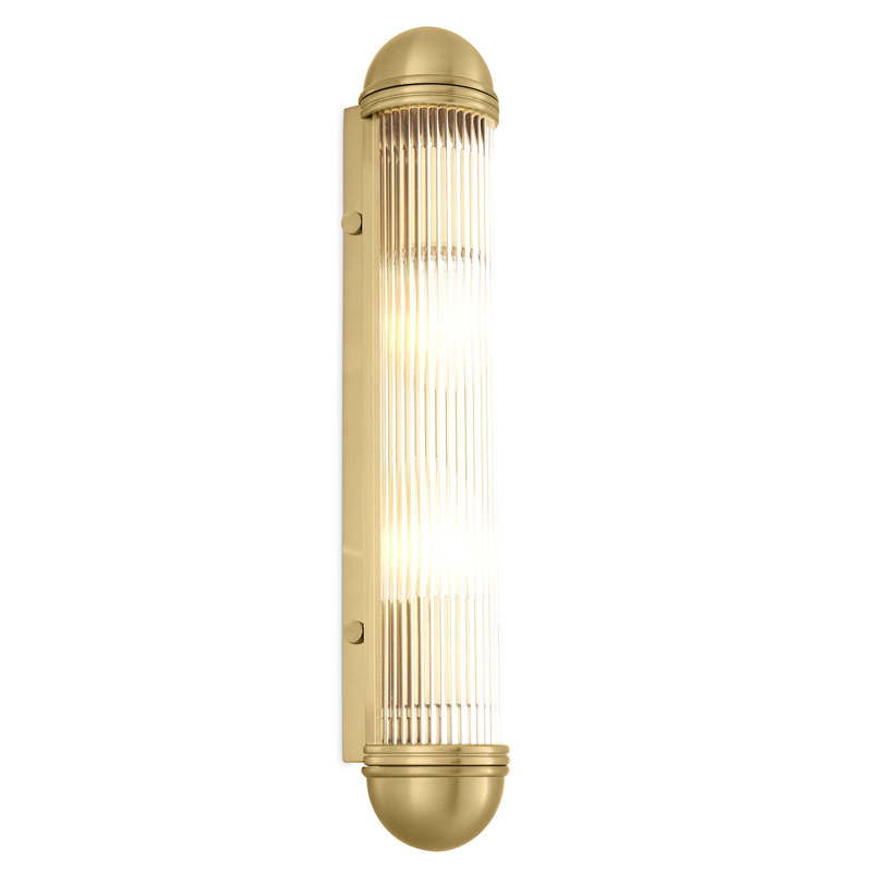 Бра Eichholtz Wall Lamp Auburn Brass Латунь Античная полированная Прозрачный в Санкт-петербурге | Loft Concept 