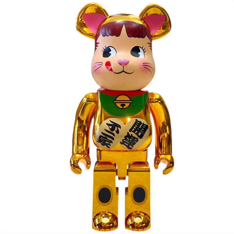 Статуэтка Bearbrick Maneki Neko Gold Золотой Мульти в Санкт-петербурге | Loft Concept 