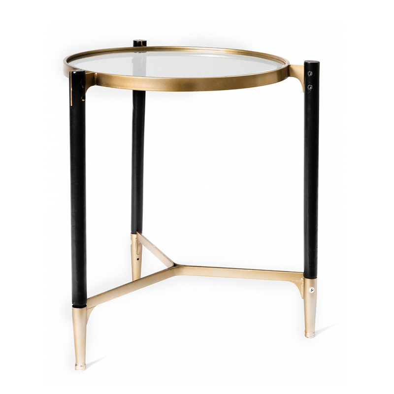 Приставной столик Black & Gold Table round Черный матовое золото в Санкт-петербурге | Loft Concept 