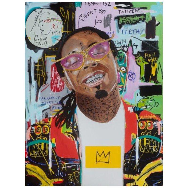 Картина King Weezy with Basquiat Jacket and Background Мульти в Санкт-петербурге | Loft Concept 