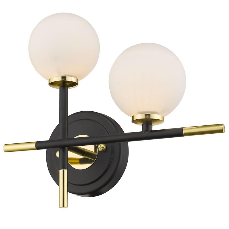 Бра Galant Sconce gold right Золотой Черный Белое матовое стекло в Санкт-петербурге | Loft Concept 