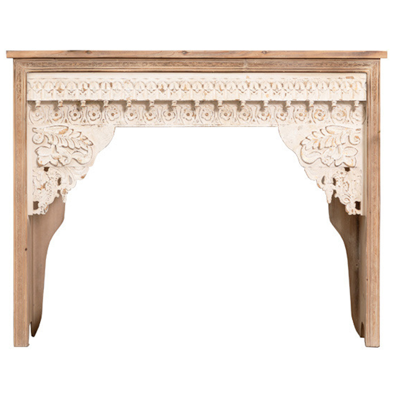 Консоль Indian Antique White Furniture Adnan Console Древесина Бежевый в Санкт-петербурге | Loft Concept 