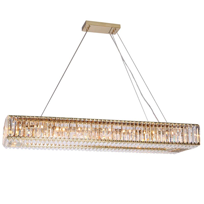 Люстра Darleen Crystal Gold Rectangular Chandelier Золотой Прозрачный (Transparent) в Санкт-петербурге | Loft Concept 