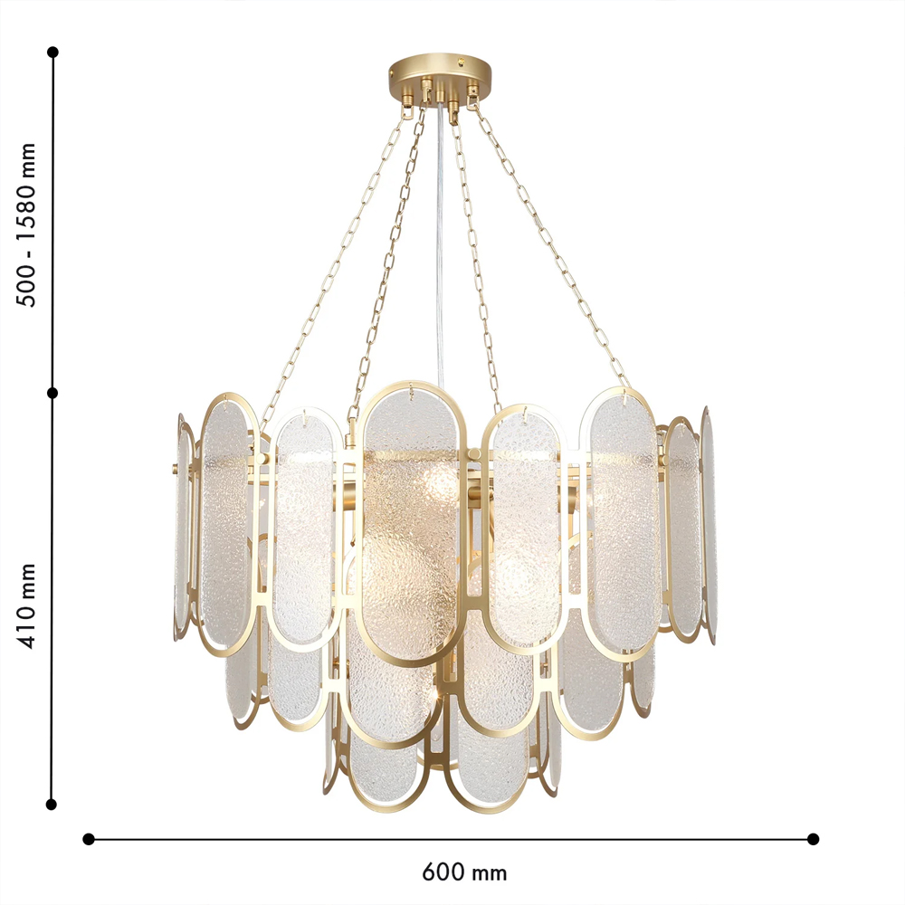 Люстра с многослойным эффектом из овальных элементов из непрозрачного стекла Conformation в Санкт-петербурге