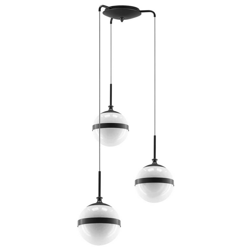 Подвесной светильник Peggy Single Pendant Light Темный хром Белый в Санкт-петербурге | Loft Concept 