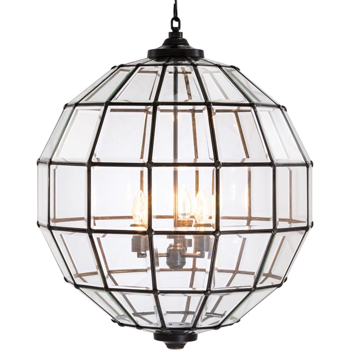 Люстра Lantern Luna Bronze L Темная бронза Прозрачный (Transparent) в Санкт-петербурге | Loft Concept 