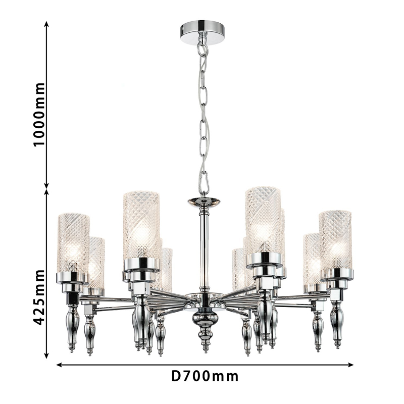 Люстра цвета хром Balusters D70 см в Санкт-петербурге