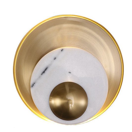 Бра Ginger & Jagger Pearl WALL LAMP round gold Латунь Белый в Санкт-петербурге | Loft Concept 