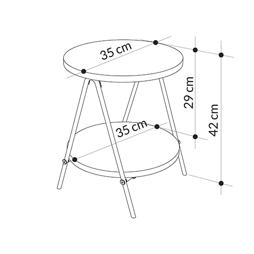 Стол приставной с 2-мя круглыми белыми столешницами ESSEL SIDE TABLE WHITE в Санкт-петербурге