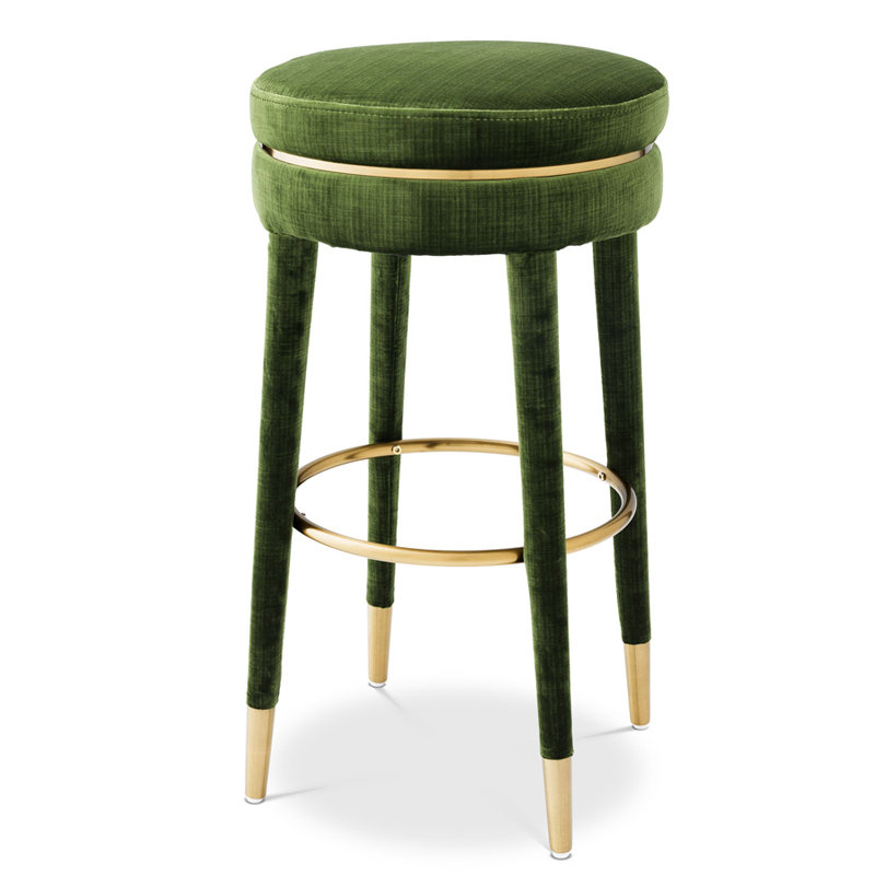 Барный стул Eichholtz Bar Stool Parisian green Зеленый Латунь в Санкт-петербурге | Loft Concept 