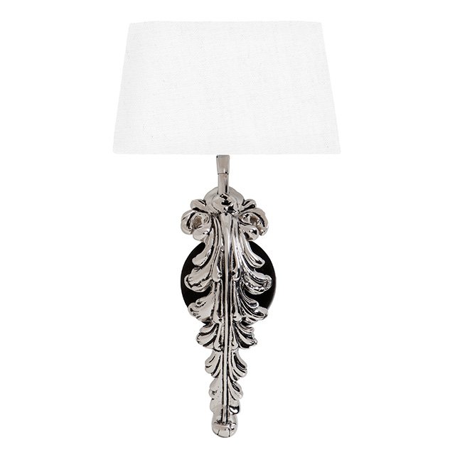 Бра Eichholtz Wall Lamp Beau Site Nickel+White Никель Белый в Санкт-петербурге | Loft Concept 