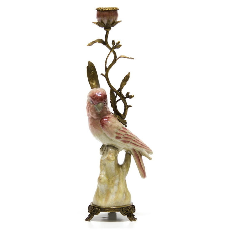 Подсвечник Pink Parrot Candlestick L or R Бронза Розовый (Rose) в Санкт-петербурге | Loft Concept 