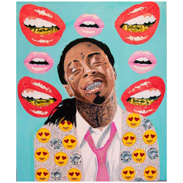 Картина Lil Wayne with Diamonds and Emoji Jacket on Grills Background Мульти в Санкт-петербурге | Loft Concept 