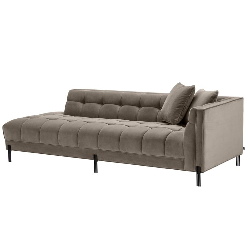 Кушетка Eichholtz Lounge Sofa Sienna Right greige Бежево-серый Темная бронза в Санкт-петербурге | Loft Concept 