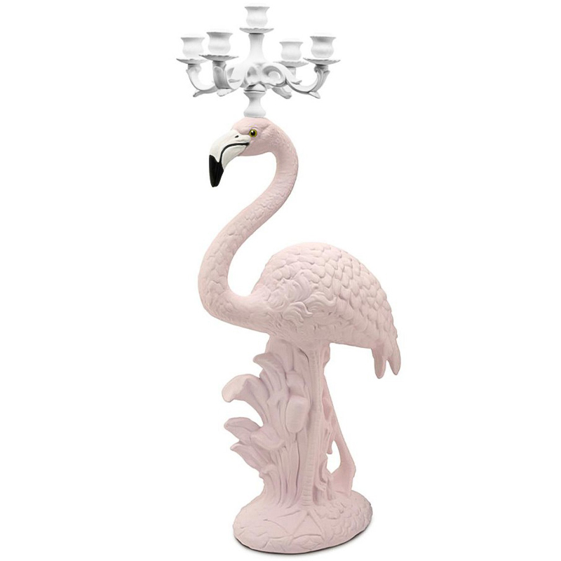 Подсвечник Candleholder Flamingo Bisc. White Pink Белый Розовый в Санкт-петербурге | Loft Concept 