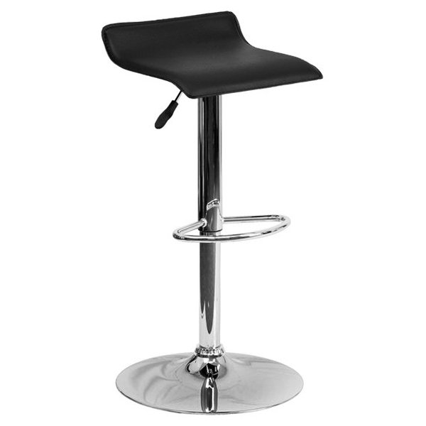 Барный стул Chrome And Black Bar Stool Серебряный в Санкт-петербурге | Loft Concept 