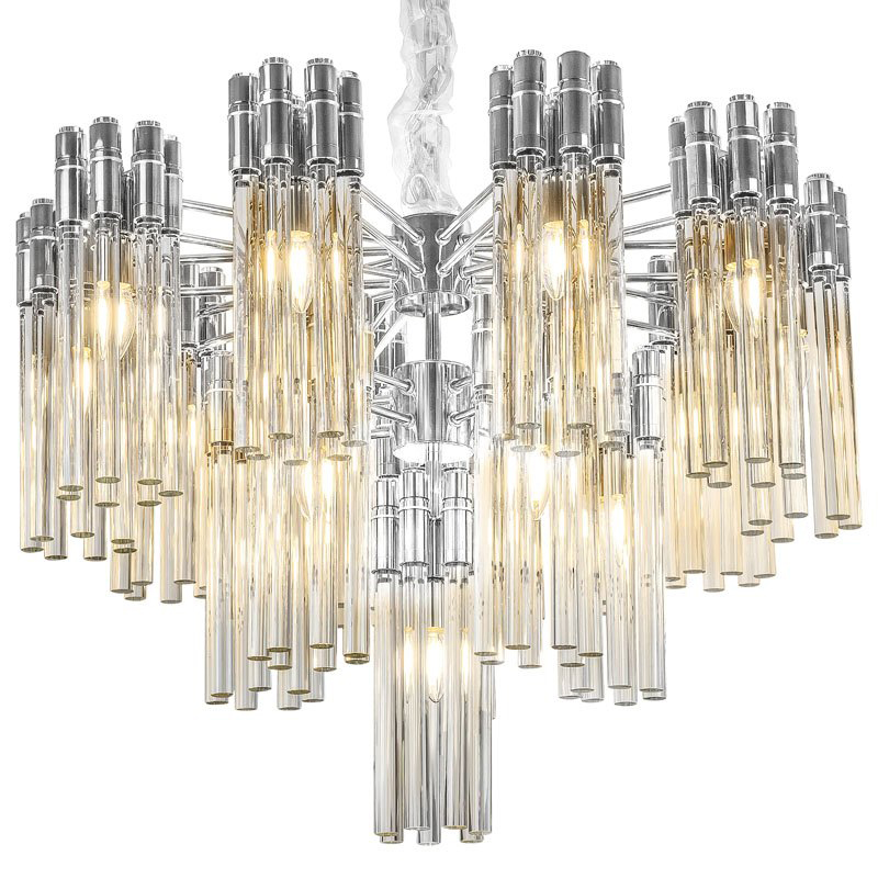 Люстра Contemporary Chandelier Crystal Silver Прозрачное Стекло Серебряный в Санкт-петербурге | Loft Concept 