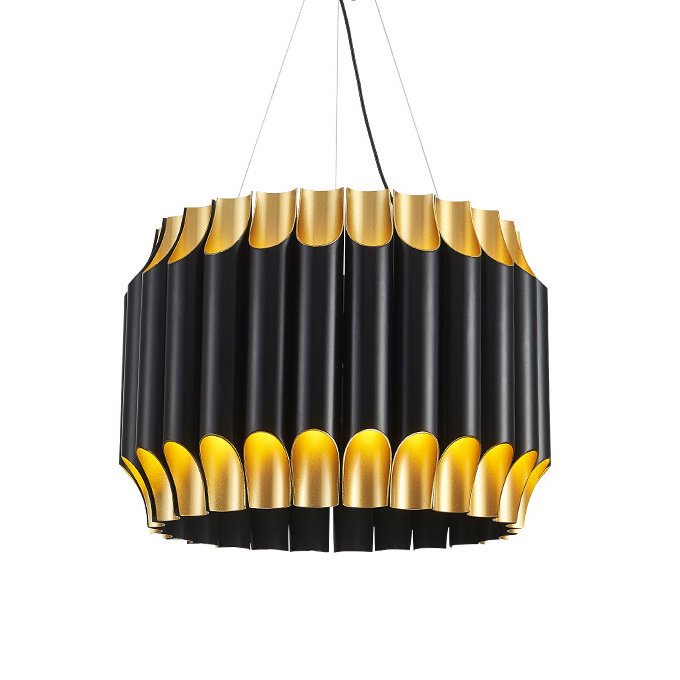 Люстра GALLIANO ROUND SUSPENSION LIGHT by DELIGHTFULL Black Золотой Черный в Санкт-петербурге | Loft Concept 