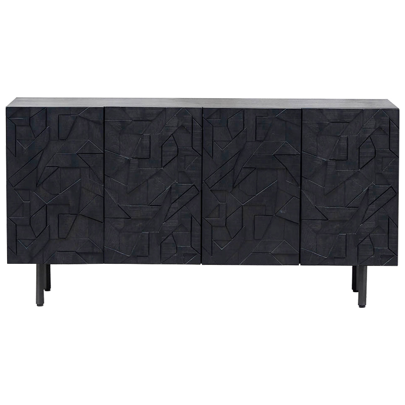 Комод Polygonal Ornament Chest of Drawers L Черный в Санкт-петербурге | Loft Concept 