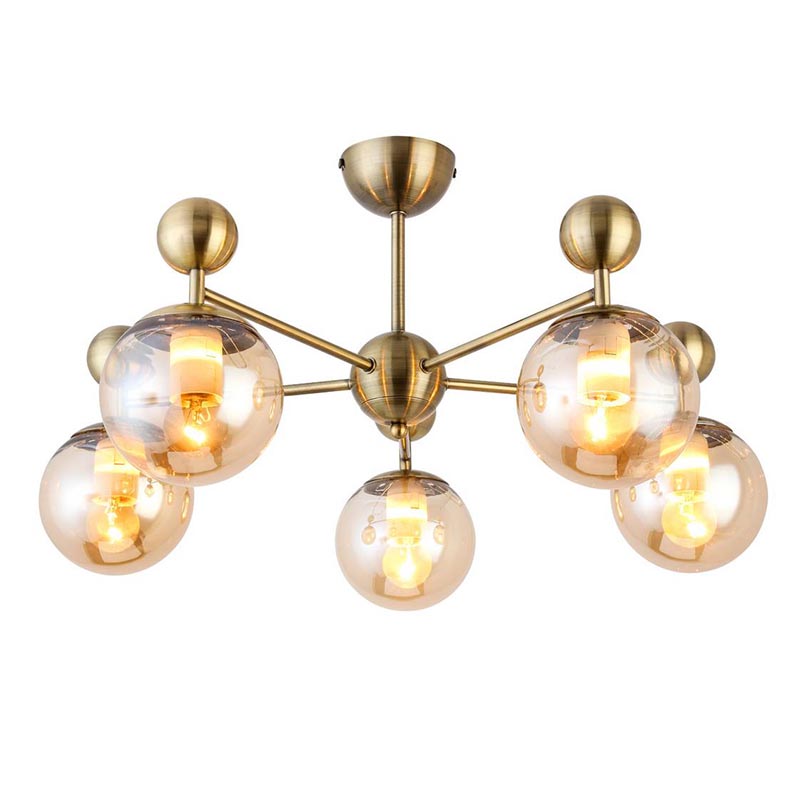 Потолочная люстра Demian Bronze Chandelier Бронза Янтарный в Санкт-петербурге | Loft Concept 